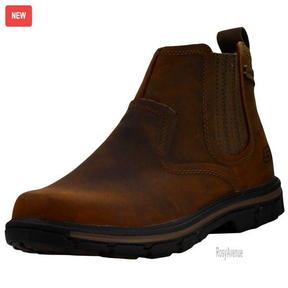 Men's Leather Ankle Boots Relaxed Fit Gel Memory Foam Size 9